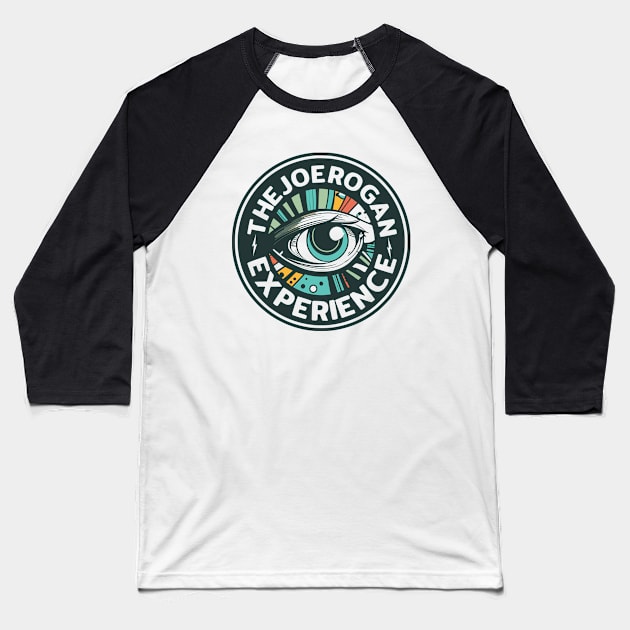 Trippy Eye Logo Art for The Joe Rogan Experience Podcast Baseball T-Shirt by TeeTrendz